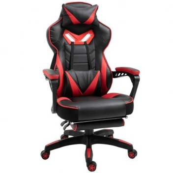 Vinsetto Silla Ergonómica con Reposapiés Roja/Negra Vinsetto Silla Ergonómica con Reposapiés Roja/Negra