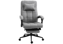 Vinsetto Silla De Oficina Reclinable Con Altura Ajustable 66x76x116-124 Cm Gris