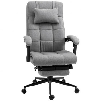 Vinsetto Silla De Oficina Reclinable Con Altura Ajustable 66x76x116-124 Cm Gris Vinsetto Silla De Oficina Reclinable Con Altura Ajustable 66x76x116-124 Cm Gris