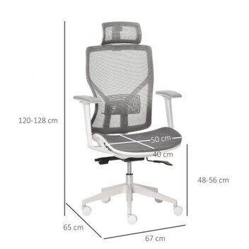 Vinsetto Silla de Oficina Ergonómica con Reposacabezas Gris Vinsetto Silla de Oficina Ergonómica con Reposacabezas Gris