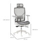 Vinsetto Silla de Oficina Ergonómica con Reposacabezas Gris Vinsetto Silla de Oficina Ergonómica con Reposacabezas Gris