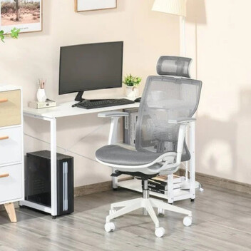 Vinsetto Silla de Oficina Ergonómica con Reposacabezas Gris Vinsetto Silla de Oficina Ergonómica con Reposacabezas Gris