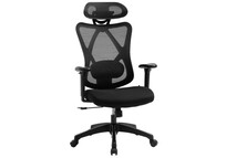 Vinsetto Silla de Oficina Ergonómica con Altura Ajustable Negra