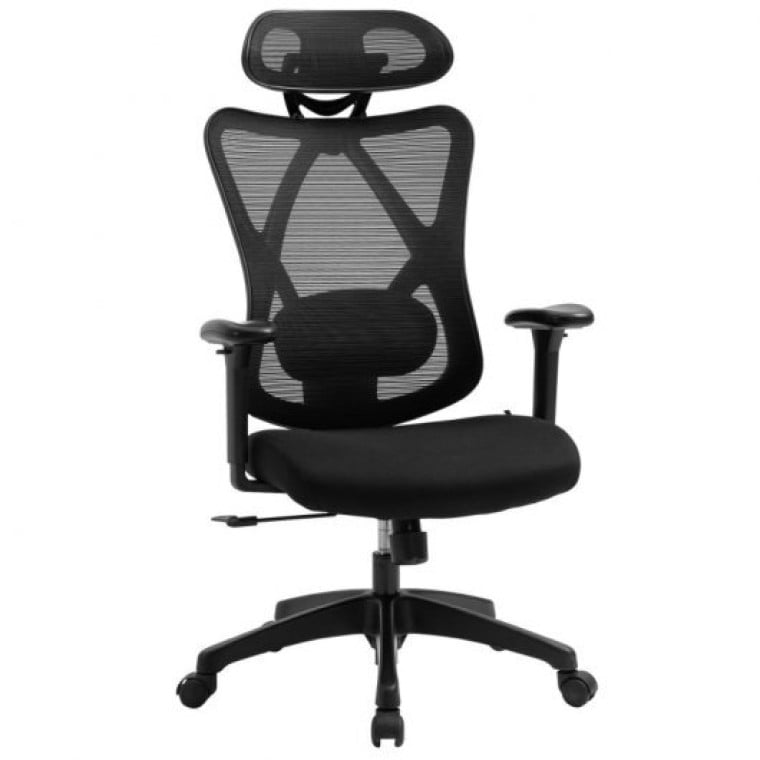 Vinsetto Silla de Oficina Ergonómica con Altura Ajustable Negra