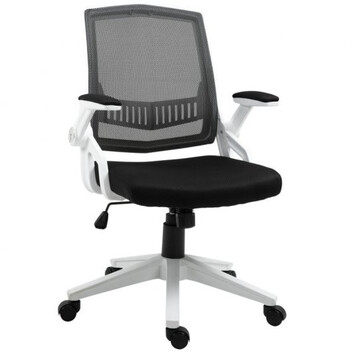 Vinsetto Silla de Oficina Reposabrazos Abatibles Negro/Blanco Vinsetto Silla de Oficina Reposabrazos Abatibles Negro/Blanco
