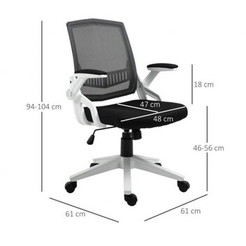 Vinsetto Silla de Oficina Reposabrazos Abatibles Negro/Blanco Vinsetto Silla de Oficina Reposabrazos Abatibles Negro/Blanco