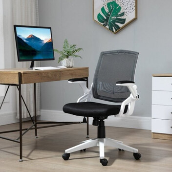 Vinsetto Silla de Oficina Reposabrazos Abatibles Negro/Blanco Vinsetto Silla de Oficina Reposabrazos Abatibles Negro/Blanco