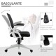 Vinsetto Silla de Oficina Reposabrazos Abatibles Negro/Blanco