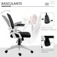 Vinsetto Silla de Oficina Reposabrazos Abatibles Negro/Blanco Vinsetto Silla de Oficina Reposabrazos Abatibles Negro/Blanco