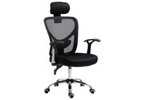 Vinsetto Silla de Oficina Transpirable con Reposacabezas Negra