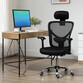 Vinsetto Silla de Oficina Transpirable con Reposacabezas Negra