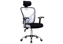 Vinsetto Silla de Oficina con Reposacabezas Blanca