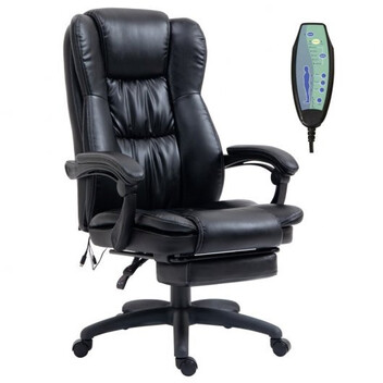 Vinsetto Silla de Oficina Giratoria con Altura Ajustable Masaje y Control Remoto Negra Vinsetto Silla de Oficina Giratoria con Altura Ajustable Masaje y Control Remoto Negra