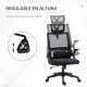 Vinsetto Silla De Oficina De Malla Giratoria Y Ajustable 58x61x102-119 Cm Negro