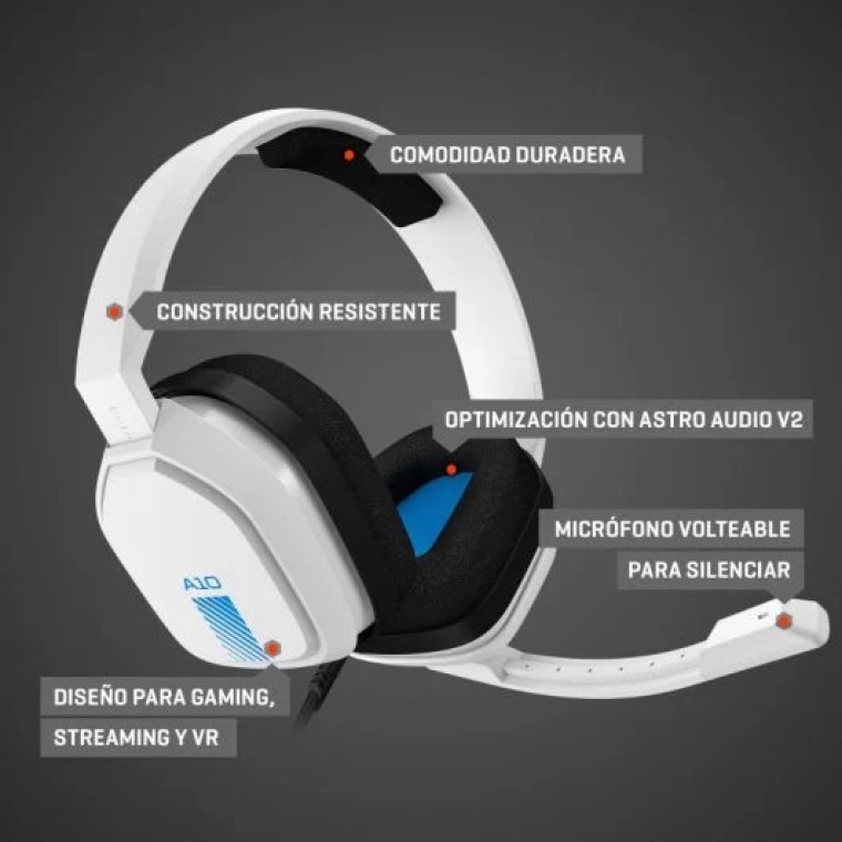 Astro A10 Auriculares Gaming Blancos Multiplataforma