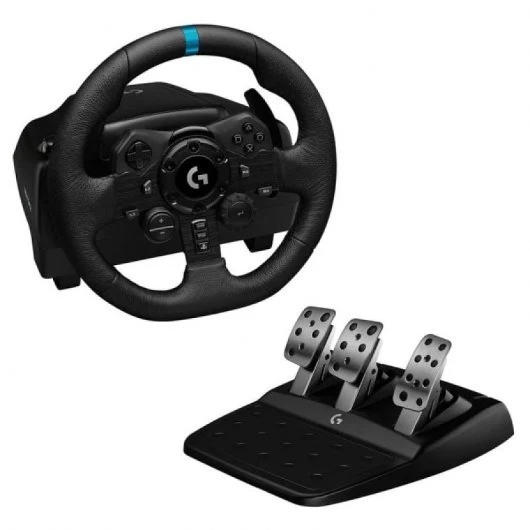 Logitech G923 Volante y Pedales para PS4/PS5/PC + Guantes de Carreras