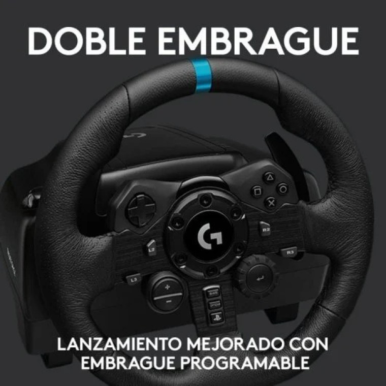 Logitech G923 Volante y Pedales para PS4/PS5/PC + Guantes de Carreras