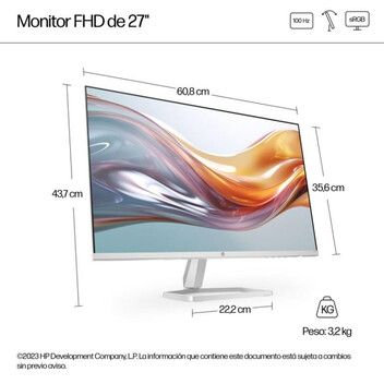 Monitor HP Serie 5 527sw 27" FullHD 100Hz IPS 5ms Micro-Edge Blanco Monitor HP Serie 5 527sw 27" FullHD 100Hz IPS 5ms Micro-Edge Blanco