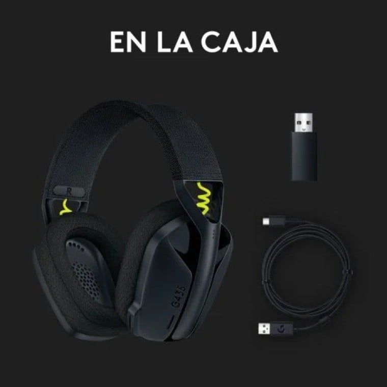 Logitech G435 LIGHTSPEED Auriculares Gaming Inalámbricos Negros