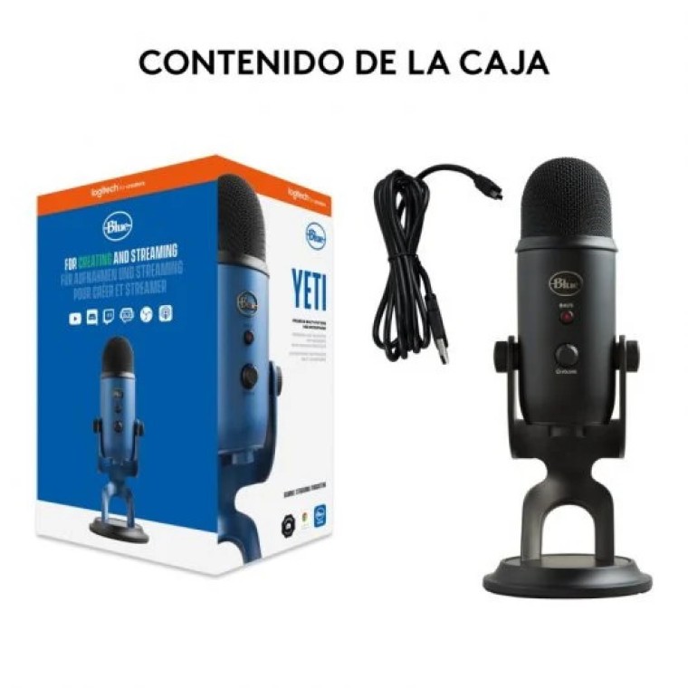 Blue Microphones Yeti Micrófono USB Negro para Grabación y Transmisión en PC