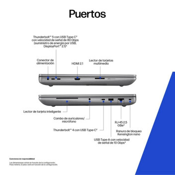 Portátil HP ZBook Fury 16 Intel Core Ultra 7 265HX 32GB 1TB SSD RTX 5000 Ada 16GB IA Plata Meteoro Portátil HP ZBook Fury 16 Intel Core Ultra 7 265HX 32GB 1TB SSD RTX 5000 Ada 16GB IA Plata Meteoro