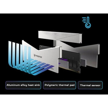 Memoria RAM Acer Predator Pallas II DDR5 6000MHz 32GB 2x16GB CL32 Plata Intel XMP y AMD EXPO