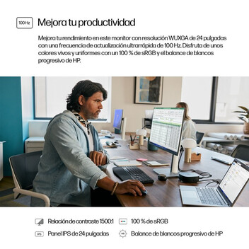 Monitor HP 524 pn 24″ WUXGA 100Hz IPS USB-A HDMI DisplayPort Pivot Antirreflejo Monitor HP 524 pn 24″ WUXGA 100Hz IPS USB-A HDMI DisplayPort Pivot Antirreflejo