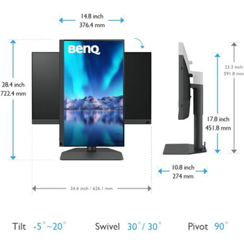 BenQ SW272Q 27" Monitor para Fotografía LED IPS QHD ADOBE RGB Delta ≤1.5 Calibracion Hardware BenQ SW272Q 27" Monitor para Fotografía LED IPS QHD ADOBE RGB Delta ≤1.5 Calibracion Hardware