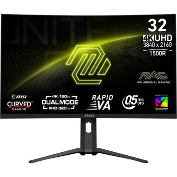 Monitor MSI MAG 321CUPDF 31.5" LED Rapid VA UltraHD 4K 160Hz 0.5m HDR 400 Adaptive Sync Curva Monitor MSI MAG 321CUPDF 31.5" LED Rapid VA UltraHD 4K 160Hz 0.5m HDR 400 Adaptive Sync Curva