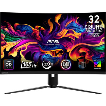 Monitor MSI MAG 321CUP QD-OLED 31.5" QD-OLED UltraHD 4K 165Hz 0.03ms HDR400 Adaptive-Sync Curva