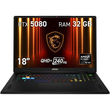 Portátil MSI Vector A18 HX A9WIG-079XES AMD Ryzen 9 9955HX 32GB 1TB SSD RTX 5080 18"