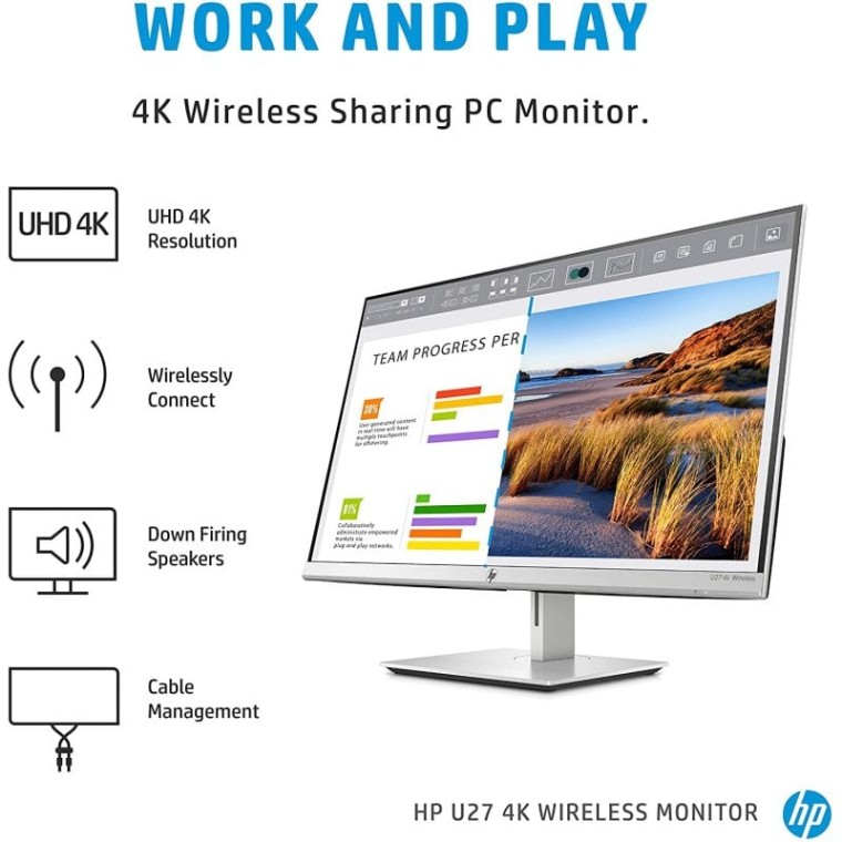 HP U27 4K Monitor Inalámbrico 27" LED IPS UltraHD 4K FreeSync