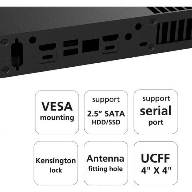 Akasa Plato Caja Perfil Bajo sin Ventilador para Placas Base Intel NUC11TNi3/i5/v5/i7/v7