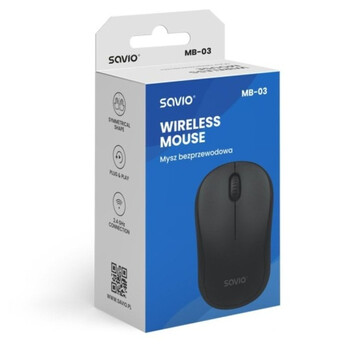 Ratón Savio inalámbrico 1000 DPI Bluetooth USB compacto negro receptor incluido