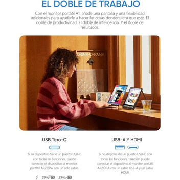 Monitor Arzopa A1 15.6" LED IPS FullHD USB-C