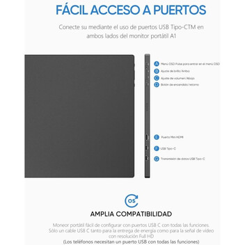 Monitor Arzopa A1 15.6" LED IPS FullHD USB-C