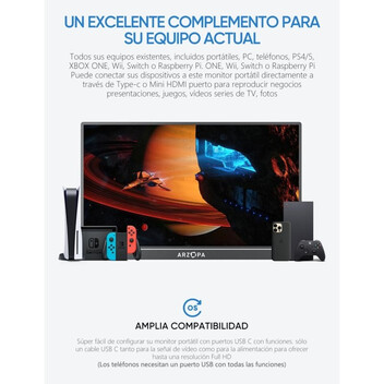 Monitor Arzopa A1M 17.3" LED IPS FullHD USB-C