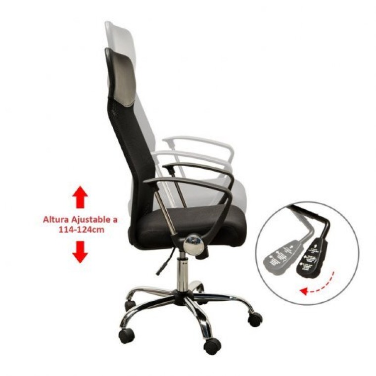 HomCom Silla de Oficina Ergonómica de Malla Negra