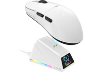 Ratón AJAZZ inalámbrico 42000 DPI ultraligero trimodo base de carga TFT