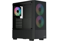 Torre PC Semitorre AeroCool B508A ATX Negra, lateral cristal templado, 5 ventiladores ARGB, soporte