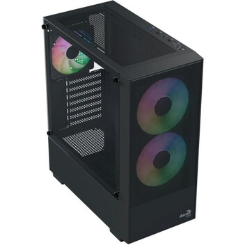 Torre PC Semitorre AeroCool B508A ATX Negra, lateral cristal templado, 5 ventiladores ARGB, soporte Torre PC Semitorre AeroCool B508A ATX Negra, lateral cristal templado, 5 ventiladores ARGB, soporte