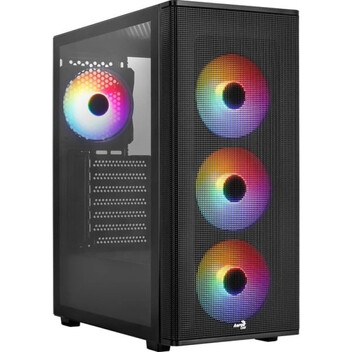 Torre PC Caja PC Aerocool Designer Torre Midi 4x Ventiladores RGB/ATX/Frontal Mesh Negra Torre PC Caja PC Aerocool Designer Torre Midi 4x Ventiladores RGB/ATX/Frontal Mesh Negra