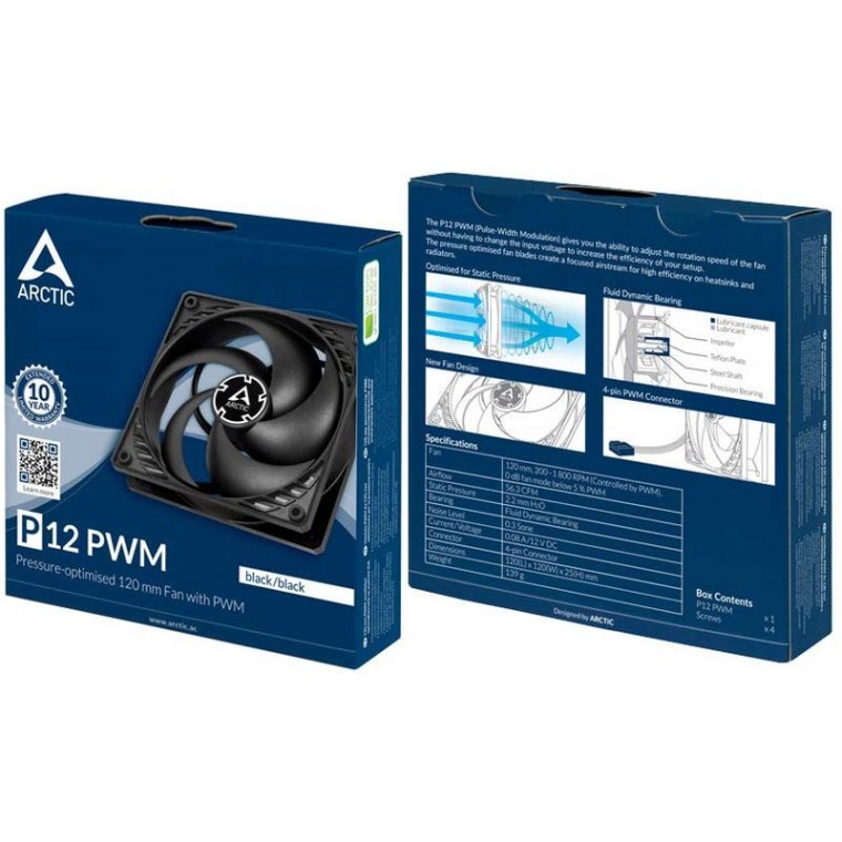 Arctic P12 PWM Ventilador 120mm Negro