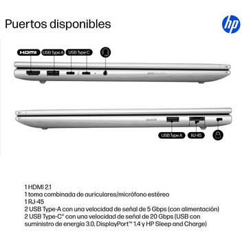 Portátil HP ProBook 4 G1i 14" Intel Core Ultra 5 225U 16GB 512GB SSD AI PC Wolf Pro Security Portátil HP ProBook 4 G1i 14" Intel Core Ultra 5 225U 16GB 512GB SSD AI PC Wolf Pro Security