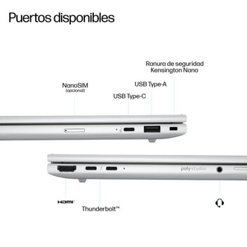 Portátil HP EliteBook 8 G1i 14" Intel Core Ultra 7 258V 32GB 1TB SSD Intel Arc Graphics IA Windows 1