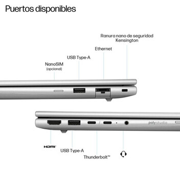 Portátil HP EliteBook 6 G1i 14" Intel Core Ultra 7 255U 16GB 512GB SSD AI PC Wolf Pro Plata
