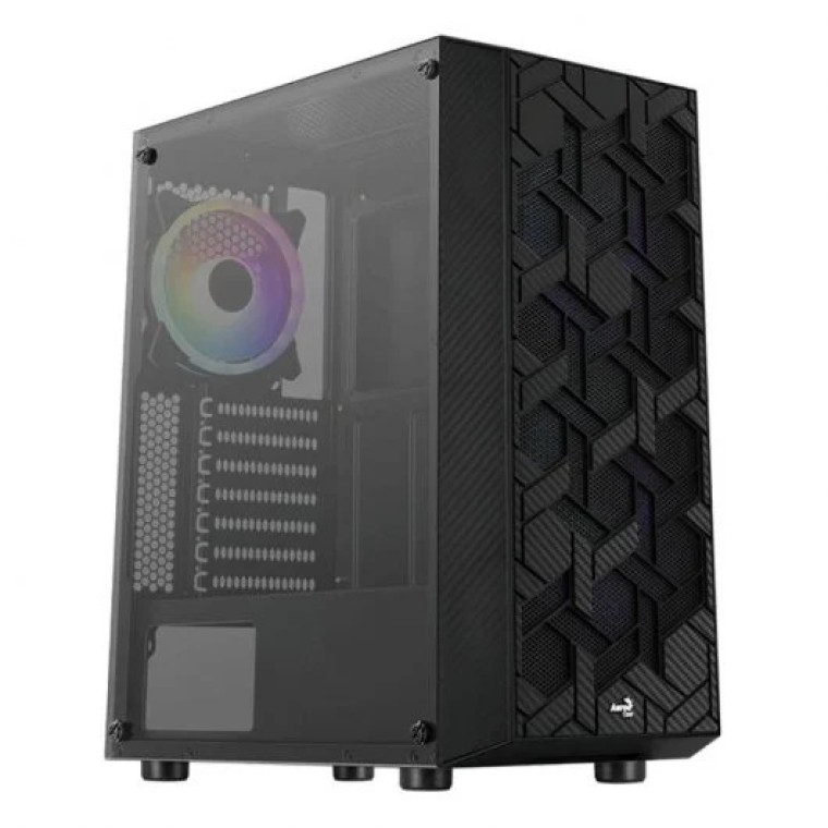 Aerocool Hive Cristal Templado USB 3.2 ARGB Negra