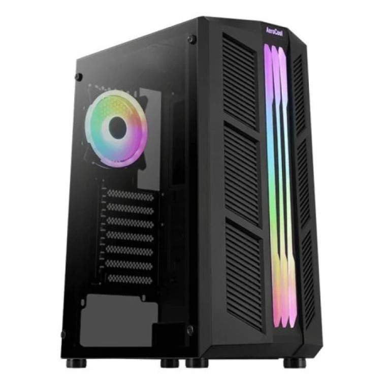 Aerocool Prime Cristal Templado USB 3.2 ARGB Negra