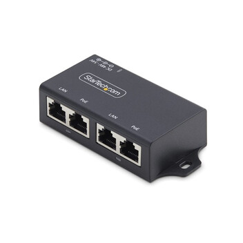 Fuente Alimentación StarTech 30W Gigabit PoE+ 2 Puertos Certificación IEEE 80 Fuente Alimentación StarTech 30W Gigabit PoE+ 2 Puertos Certificación IEEE 80