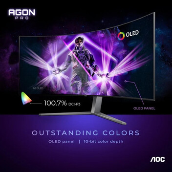 AOC AGON PRO AG456UCZD 45" OLED UltraWide QHD 240Hz FreeSync Premium USB-C Curvo